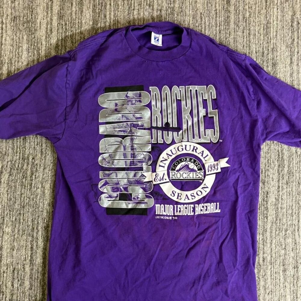 Super crazy insane vintage retro 90s grail graphic Colorado Rockies MLB T-shirt